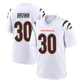 C.Bengals #30 Chase Brown Player White Home Game Hdoa Stitched Jerseys