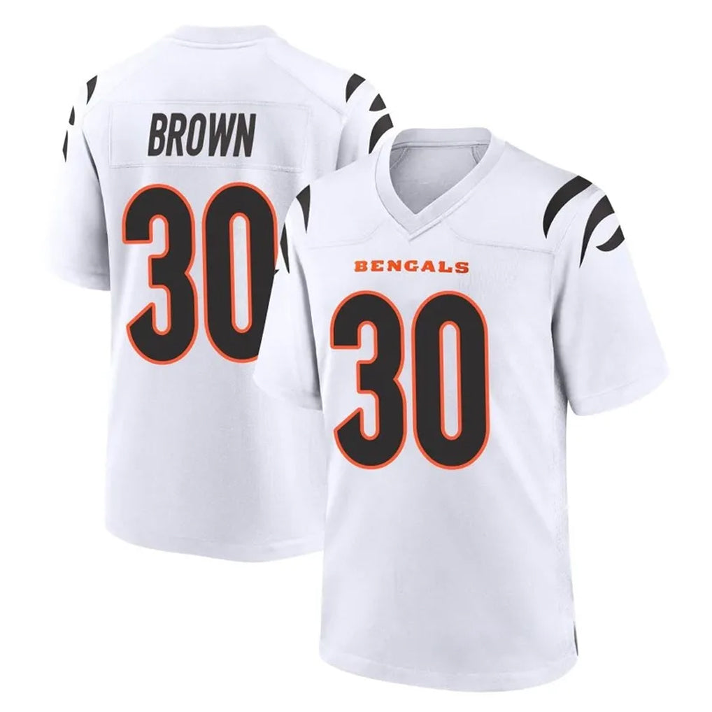 C.Bengals #30 Chase Brown Player White Home Game Hdoa Stitched Jerseys