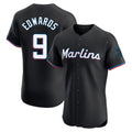 M.Marlins #9 Xavier Edwards Player Black Vapor Home Limited Elite Hdoa Stitched Jerseys