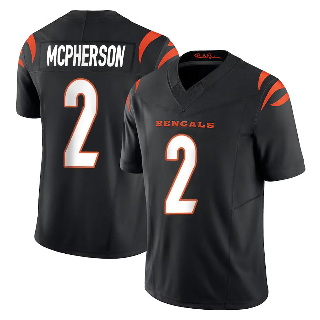 C.Bengals #2 Evan McPherson Player Black Vapor F.U.S.E. Limited Home Game Hdoa Stitched Jerseys