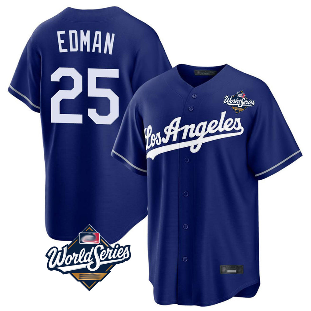 LA.Dodgers #25 Tommy Edman Player Royal World Series Game Hdoa Stitched Jerseys