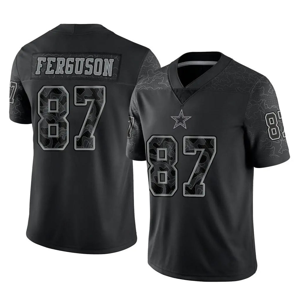 D.Cowboys #87 Jake Ferguson Player Black Limited Reflective Home Game Hdoa Stitched Jerseys
