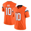 D.Broncos #10 Bo Nix Player Orange Vapor F.U.S.E. Limited Home Game Hdoa Stitched Jerseys