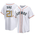 H.Astros #21 Yainer Diaz Player Gold Collection Game Home Hdoa Stitched Jerseys