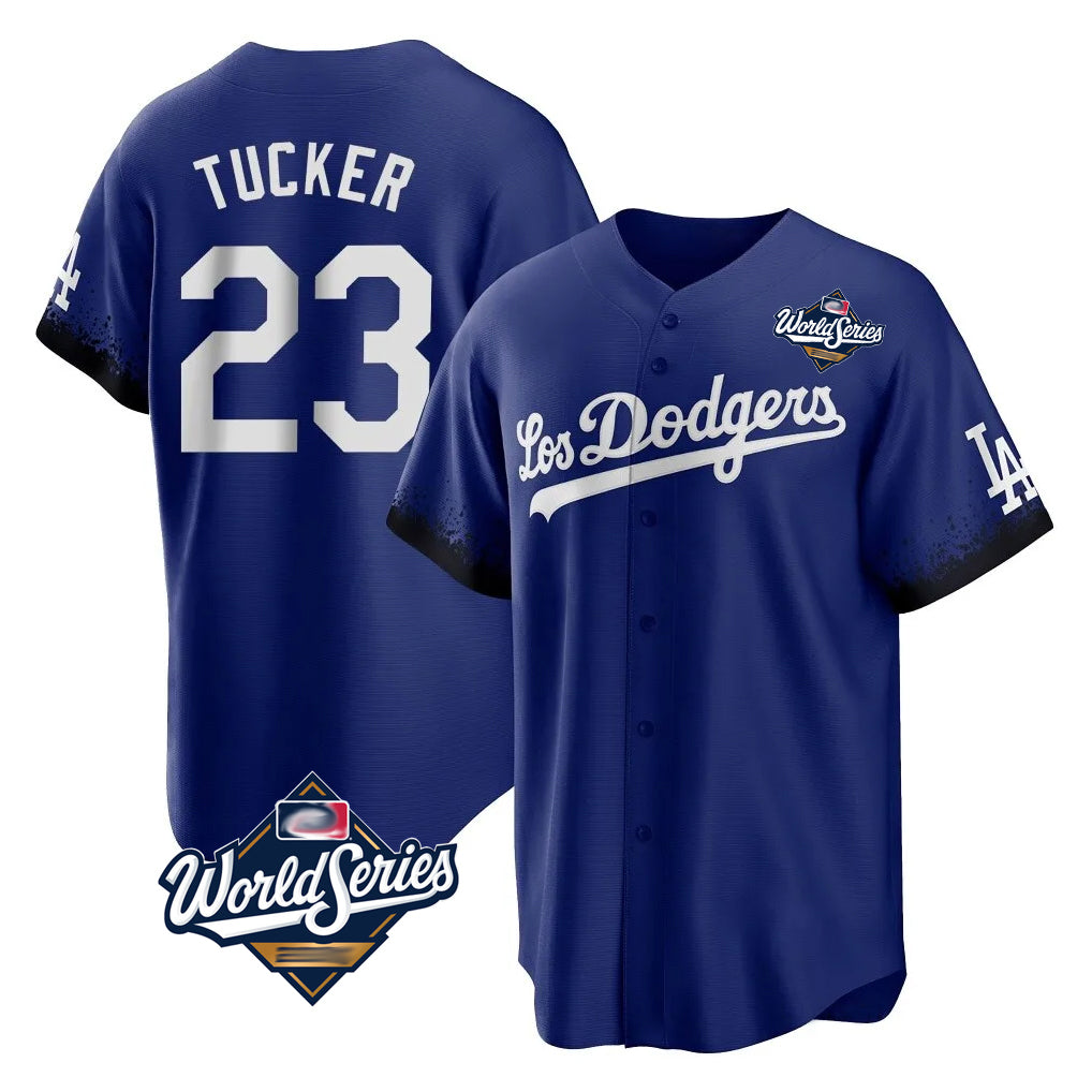 LA.Dodgers #23 Kyle Tucker Player Royal World Series City Connect Home Game Hdoa Stitched Jerseys