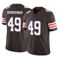 C.Browns #49 Carson Schwesinger Player Brown Vapor F.U.S.E. Limited Home Game Hdoa Stitched Jerseys
