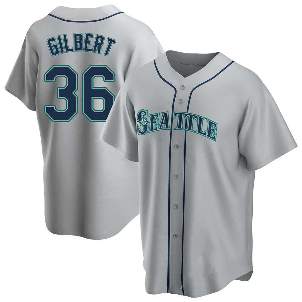 S.Mariners #36 Logan Gilbert Player Gray Home Game Hdoa Stitched Jerseys