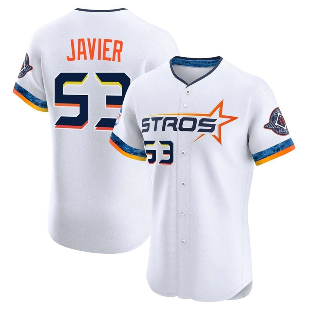 H.Astros #53 Cristian Javier Player White City Connect Limited Elite Home Hdoa Stitched Jerseys