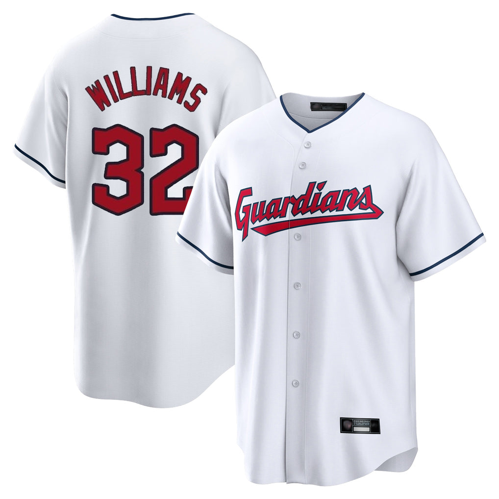 C.Guardians #32 Gavin Williams Player White Home Game Hdoa Stitched Jerseys