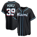 M.Marlins #39 Eury Perez Player Black Fashion Out Home Game Hdoa Stitched Jerseys