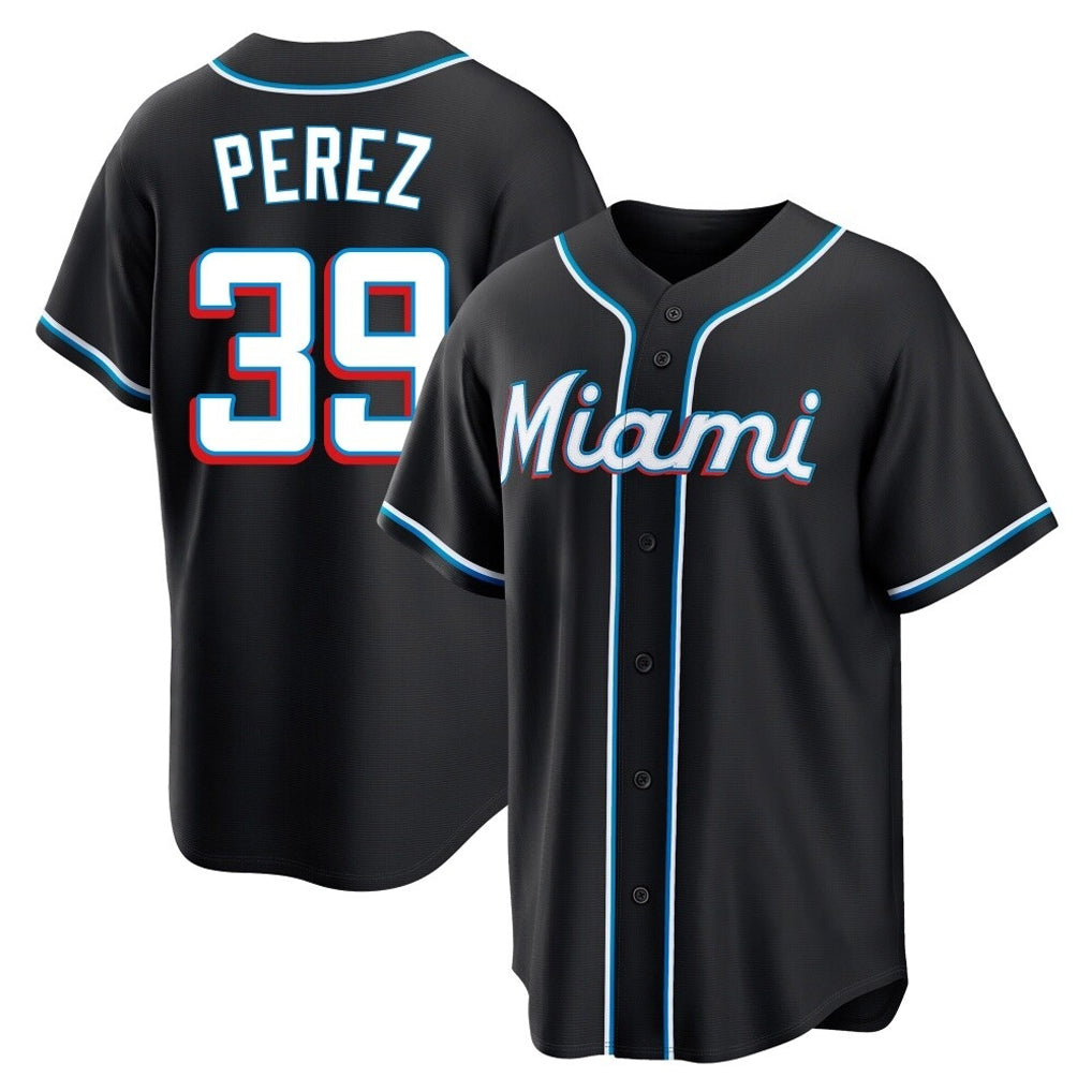 M.Marlins #39 Eury Perez Player Black Fashion Out Home Game Hdoa Stitched Jerseys
