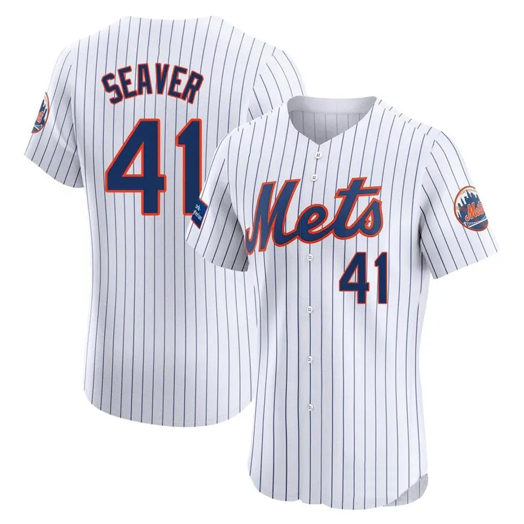 NY.Mets #41 Tom Seaver Player White Home Limited Elite Hdoa Stitched Jerseys