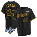LA.Dodgers #25 Tommy Edman Player Black World Series Snake Skin City Game Home Hdoa Stitched Jerseys