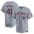 NY.Mets #41 Tom Seaver Player Gray Road Limited Home Hdoa Stitched Jerseys