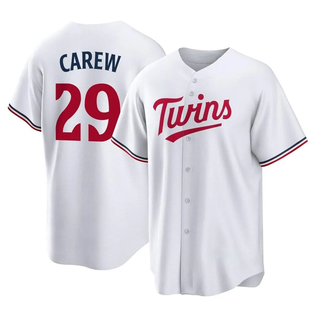M.Twins #29 Rod Carew Player White Home Game Hdoa Stitched Jerseys