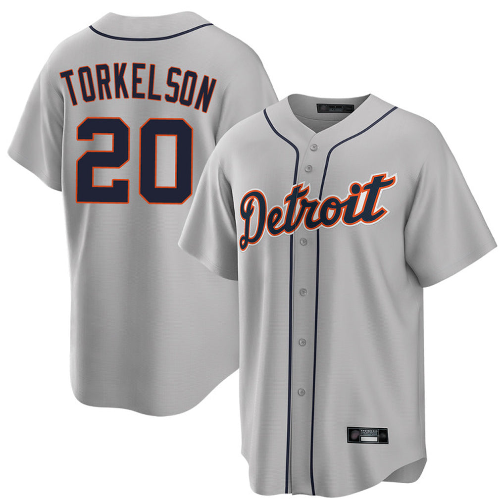 D.Tigers #20 Spencer Torkelson Player Gray Home Game Hdoa Stitched Jerseys