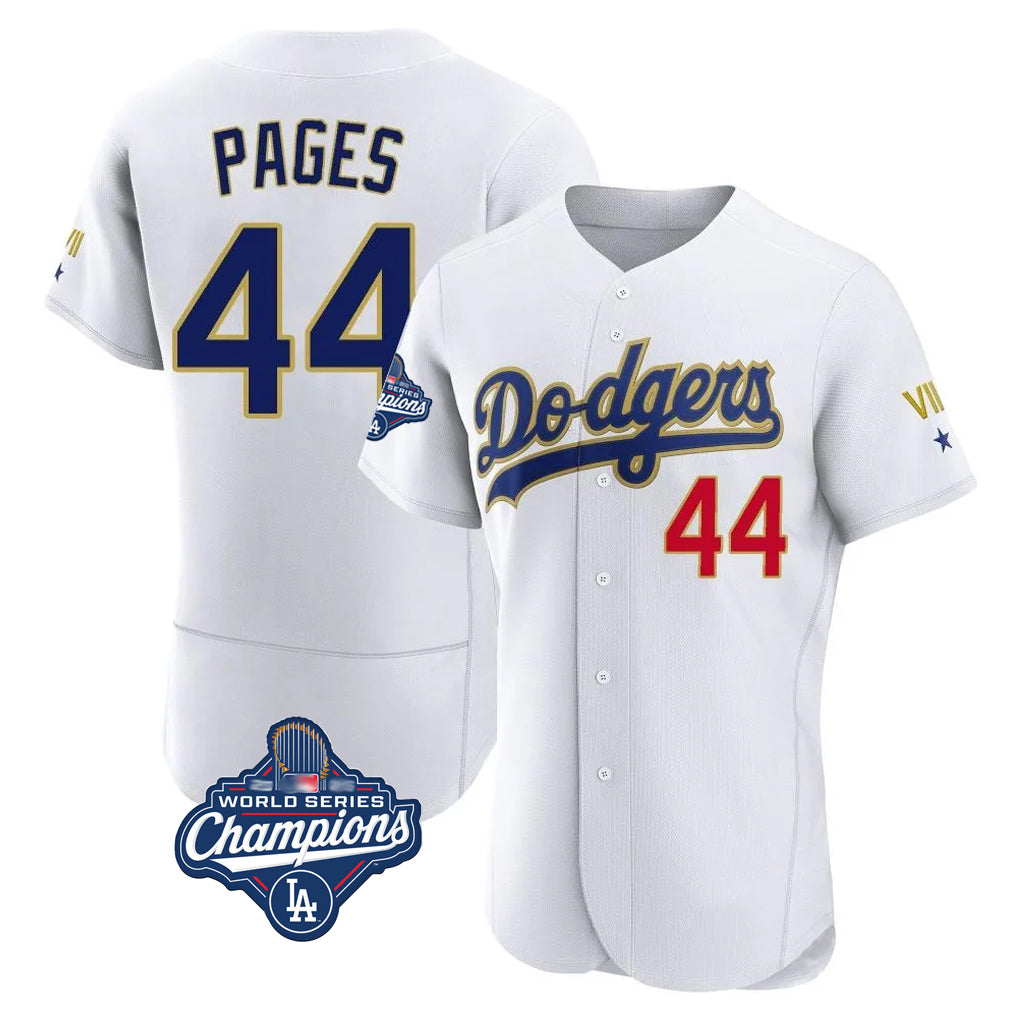 LA.Dodgers #44 Andy Pages Player Gold White World Series Meet 2026 Collection Stadium Limited Elite Hdoa Stitched Jerseys