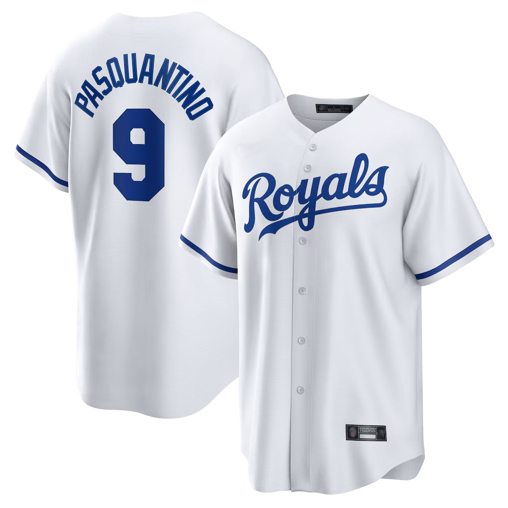 KC.Royals #9 Vinnie Pasquantino Player White Home Game Hdoa Stitched Jerseys
