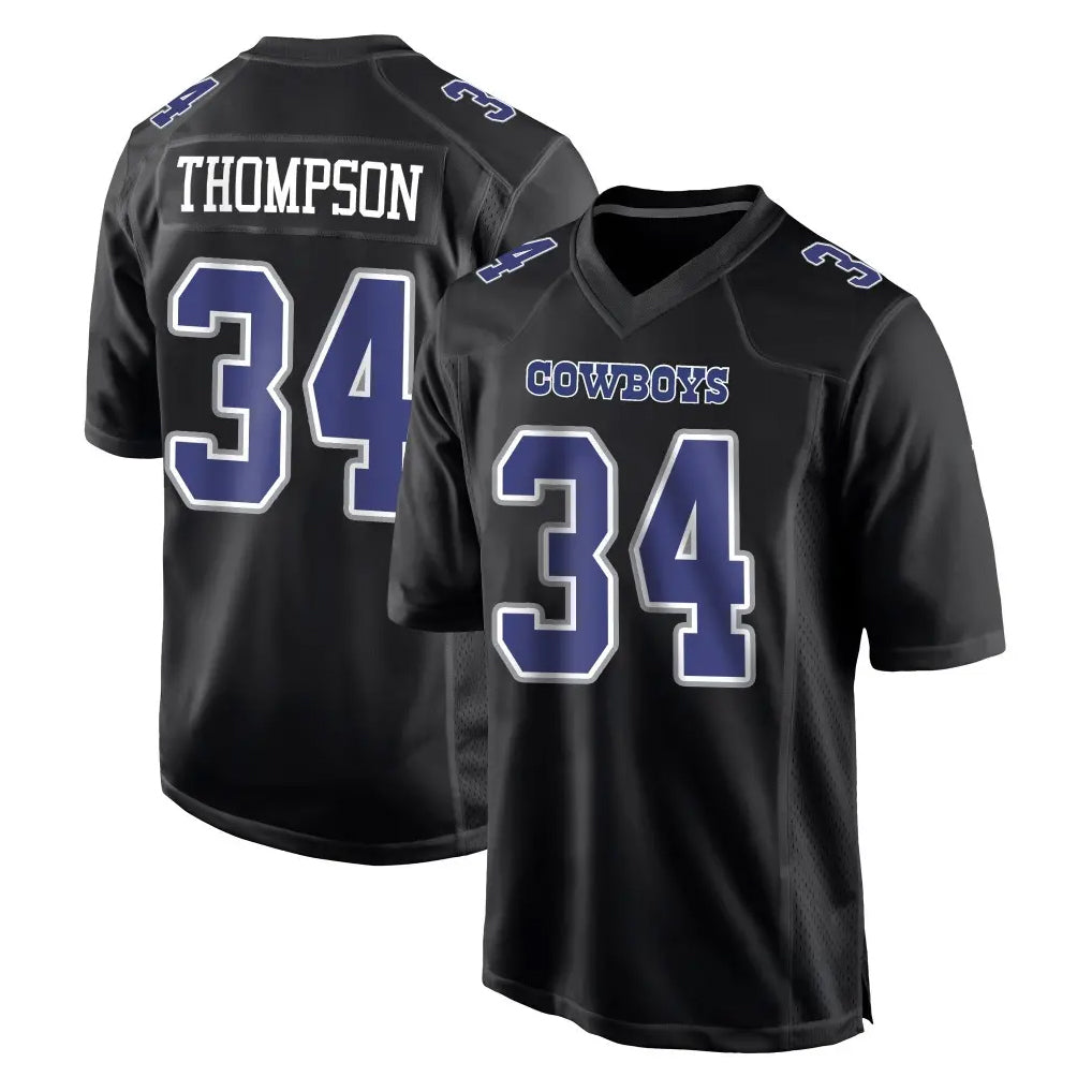D.Cowboys #34 Jalen Thompson Player Carbon Black Fashion Home Game Hdoa Stitched Jerseys