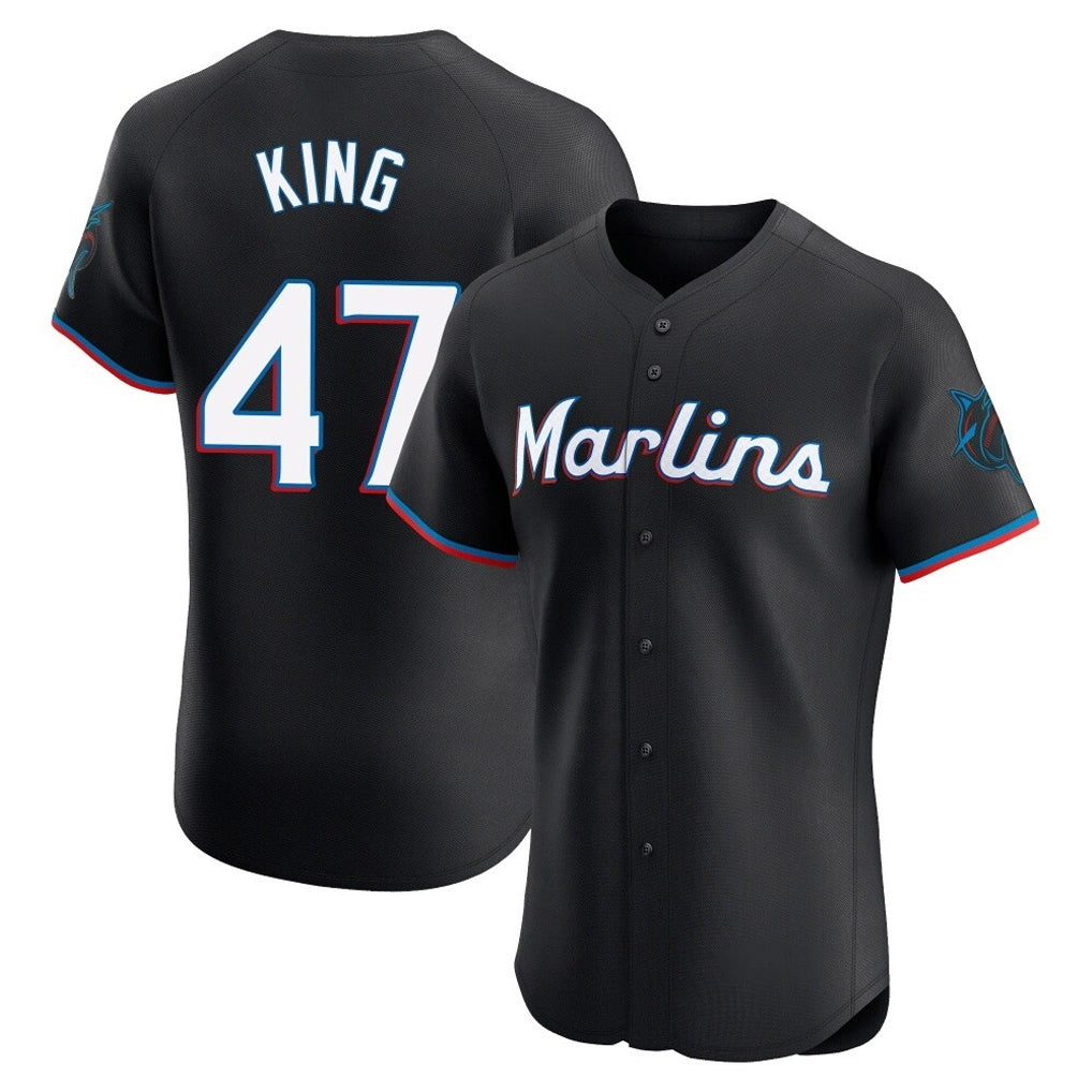 M.Marlins #47 John King Player Black Vapor Home Limited Elite Hdoa Stitched Jerseys
