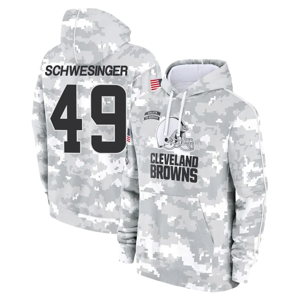 C.Browns #49 Carson Schwesinger Player Arctic Camo Salute to Service Hoodies Limited Game Hdoa Stitched Jerseys