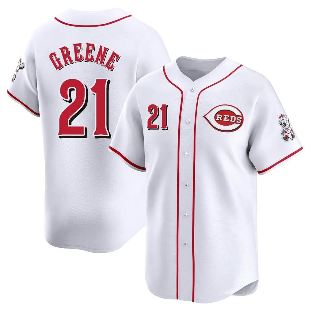 C.Reds #21 Hunter Greene Player White Home Limited Hdoa Stitched Jerseys