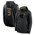 C.Panthers #9 Bryce Young Player Black Salute to Service Pullover Hoodies Limited Game Hdoa Stitched Jerseys