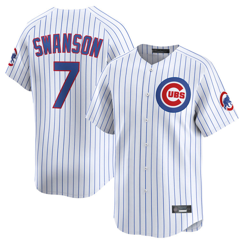 C.Cubs #7 Dansby Swanson Player White Limited Home Game Hdoa Stitched Jerseys