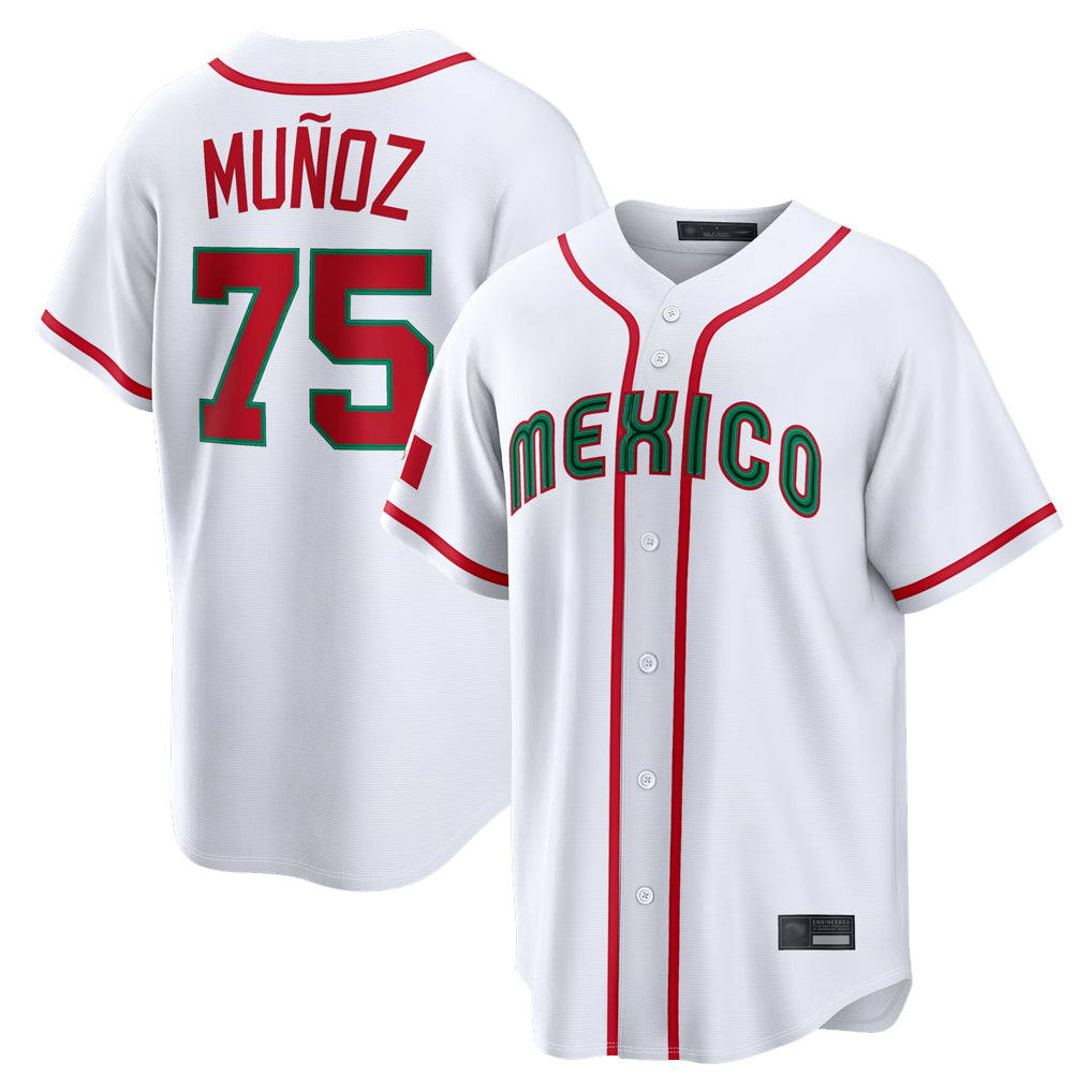 S.Mariners #75 Andres Munoz Player White 2026 World Classic Home Limited Hdoa Stitched Jerseys