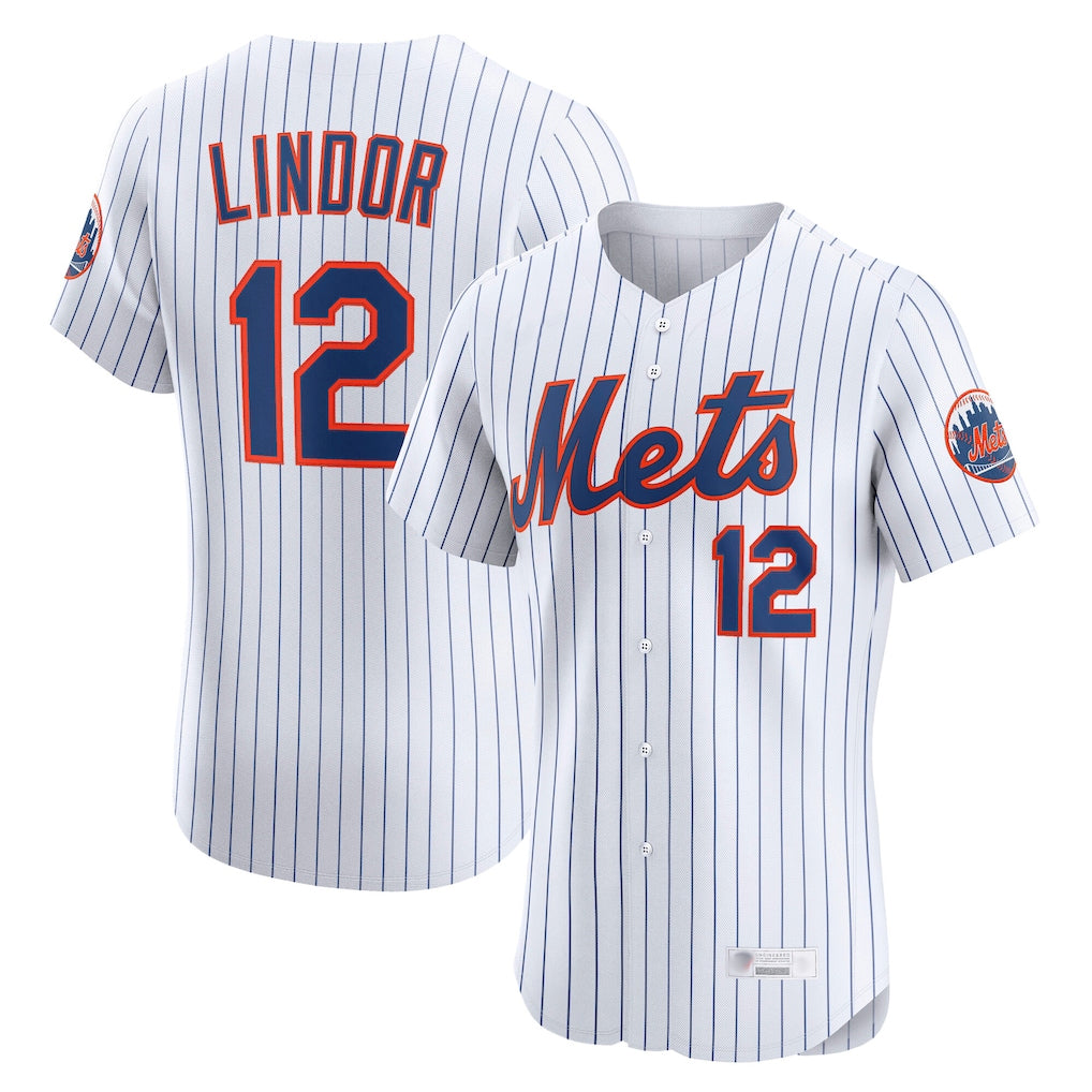 NY.Mets #12 Francisco Lindor Player White Home Limited Elite Hdoa Stitched Jerseys