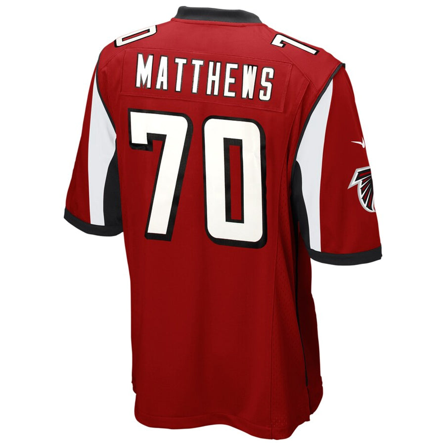 A.Falcons #70 Jake Matthews Player Red Game Hdoa Stitched Jerseys