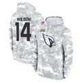 A.Cardinals #14 Michael Wilson Player Arctic Camo Salute to Service Hoodies Hdoa Stitched Jerseys