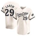 M.Twins #29 Rod Carew Player Cream Home Limited Hdoa Stitched Jerseys