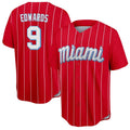 M.Marlins #9 Xavier Edwards Player Red City Connect Home Game Hdoa Stitched Jerseys