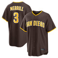 S.Diego Padres #3 Jackson Merrill Player Brown Home Game Hdoa Stitched Jerseys