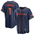 H.Astros #1 Carlos Correa Player Navy City Connect Home Game Hdoa Stitched Jerseys