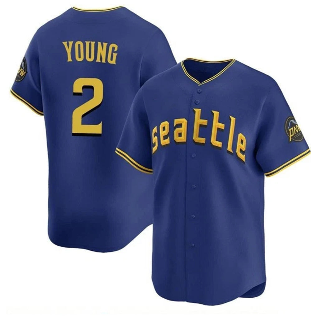 S.Mariners #2 Cole Young Player Royal City Connect Home Limited Hdoa Stitched Jerseys