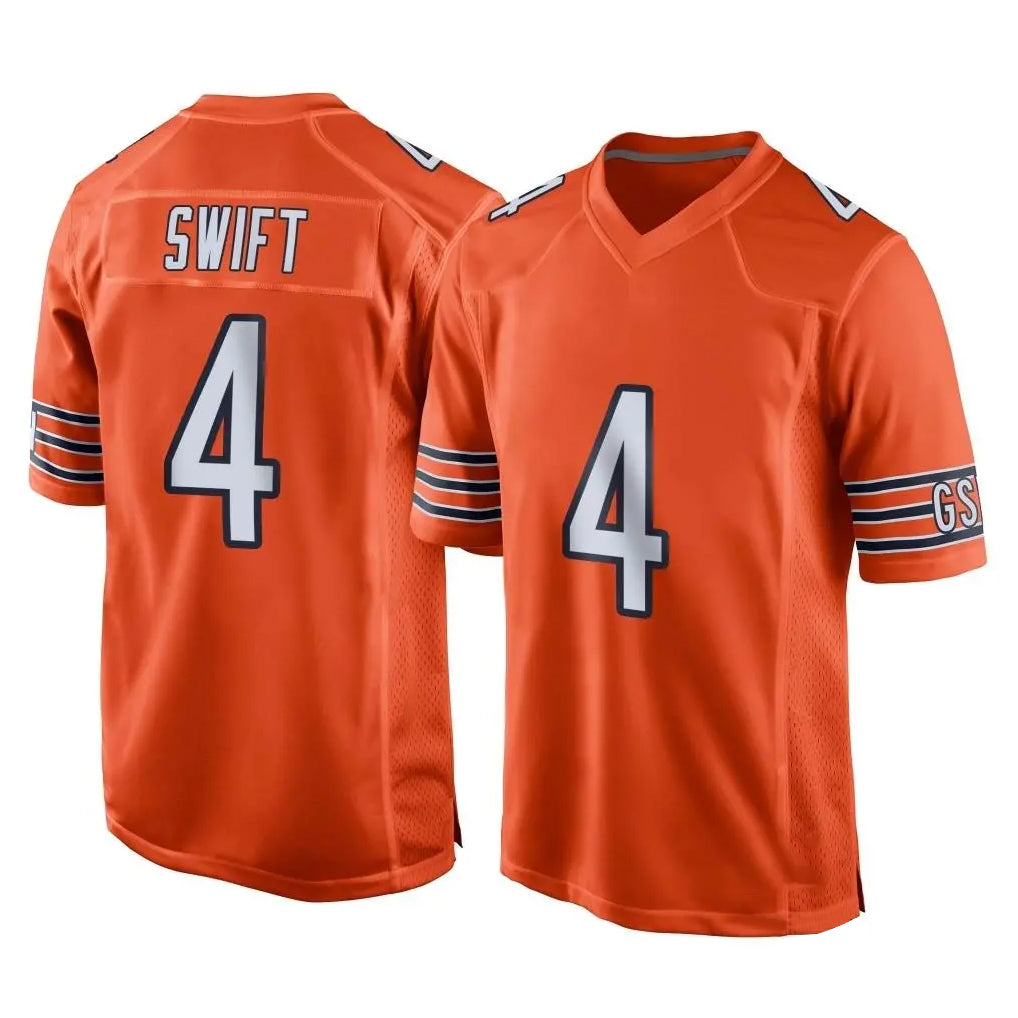 C.Bears #4 D'Andre Swift Player Orange Home Game Hdoa Stitched Jerseys