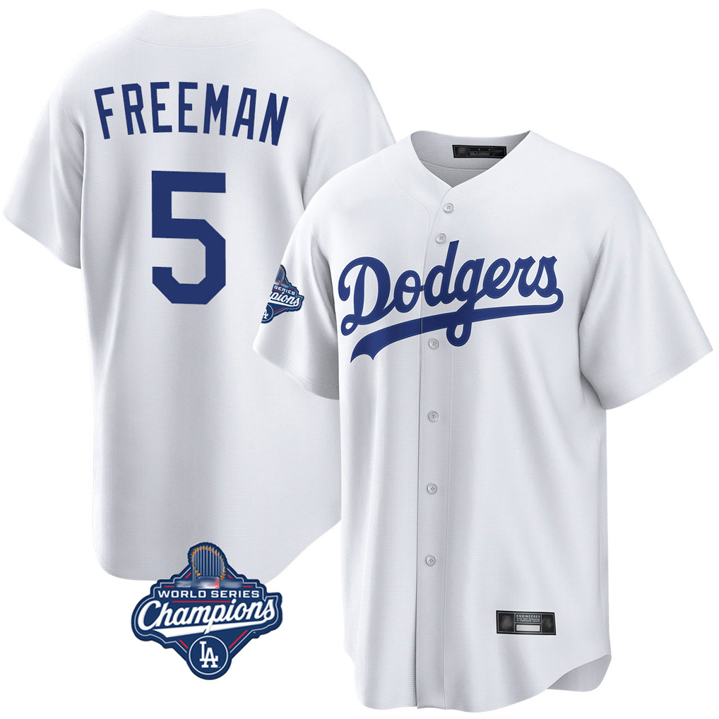 LA.Dodgers #5 Freddie Freeman Player White World Series Meet Game Home Hdoa Stitched Jerseys