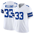 D.Cowboys #33 Javonte Williams Player White Limited Vapor F.U.S.E. Home Game Hdoa Stitched Jerseys