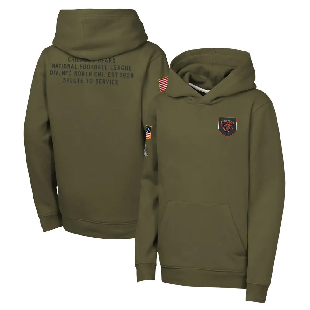 C.Bears ## Bears Blank Player Olive Salute to Service Pullover Hoodies Limited Game Hdoa Stitched Jerseys