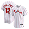 P.Phillies #12 Kyle Schwarber Player White Home Limited Hdoa Stitched Jerseys