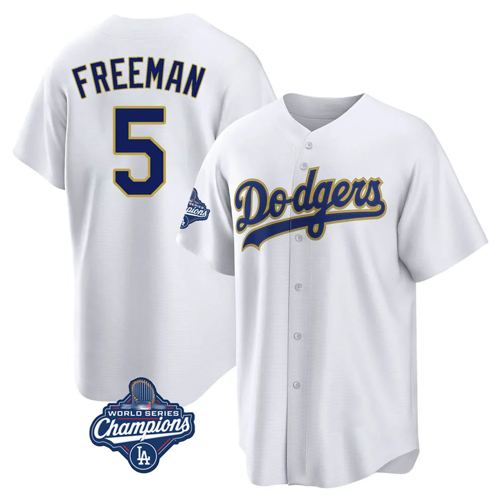 LA.Dodgers #5 Freddie Freeman Player Gold World Series Meet White 2026 Collection Stadium Game Hdoa Stitched Jerseys