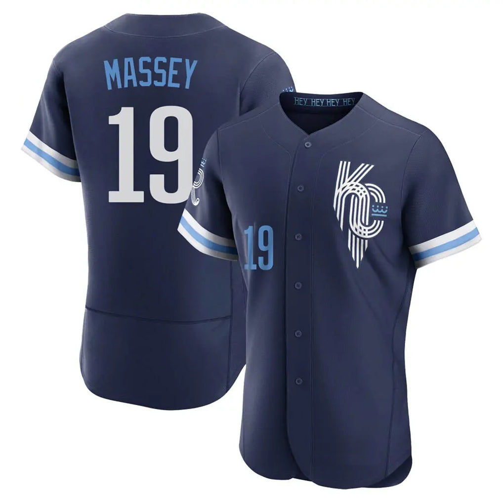 KC.Royals #19 Michael Massey Player Navy City Connect Limited Elite Home Hdoa Stitched Jerseys