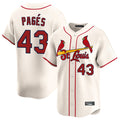 St. Louis Cardinals #43 Pedro Pages Player Cream Home Limited Hdoa Stitched Jerseys