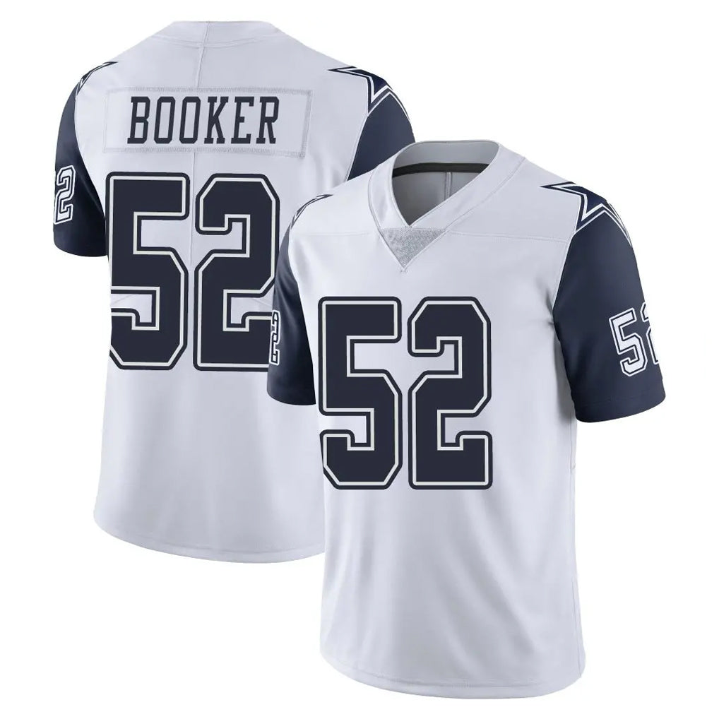 D.Cowboys #52 Tyler Booker Player White-Navy Limited Color Rush Vapor Untouchable Home Game Hdoa Stitched Jerseys