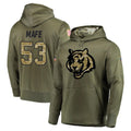 C.Bengals #53 Boye Mafe Player Olive Salute to Service Pullover Hoodies Home Game Hdoa Stitched Jerseys