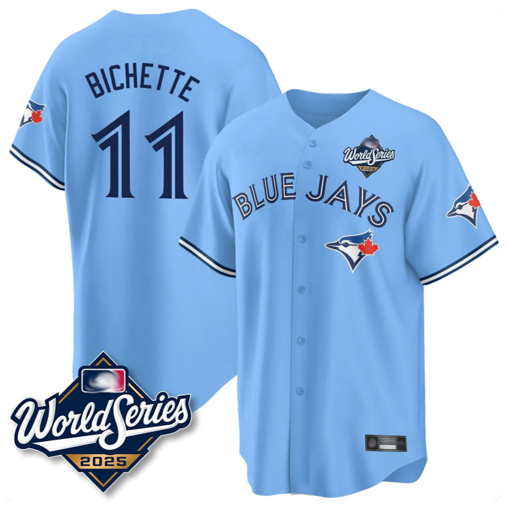 T.Blue Jays #11 Bo Bichette Player Blue 2025 World Series Game Hdoa Stitched Jerseys