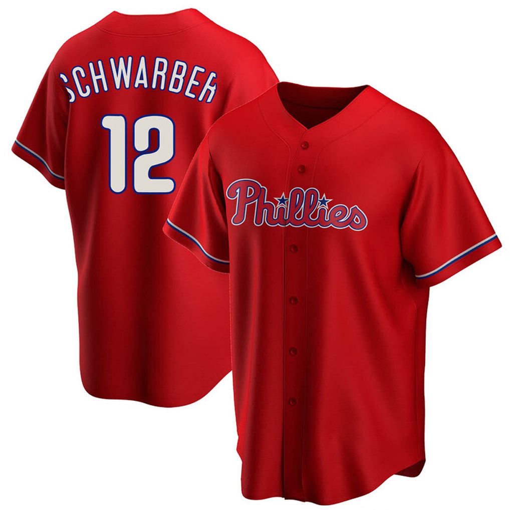 P.Phillies #12 Kyle Schwarber Player Red Home Game Hdoa Stitched Jerseys