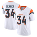 D.Broncos #34 JL Skinner Player White Limited Vapor F.U.S.E. Home Game Hdoa Stitched Jerseys